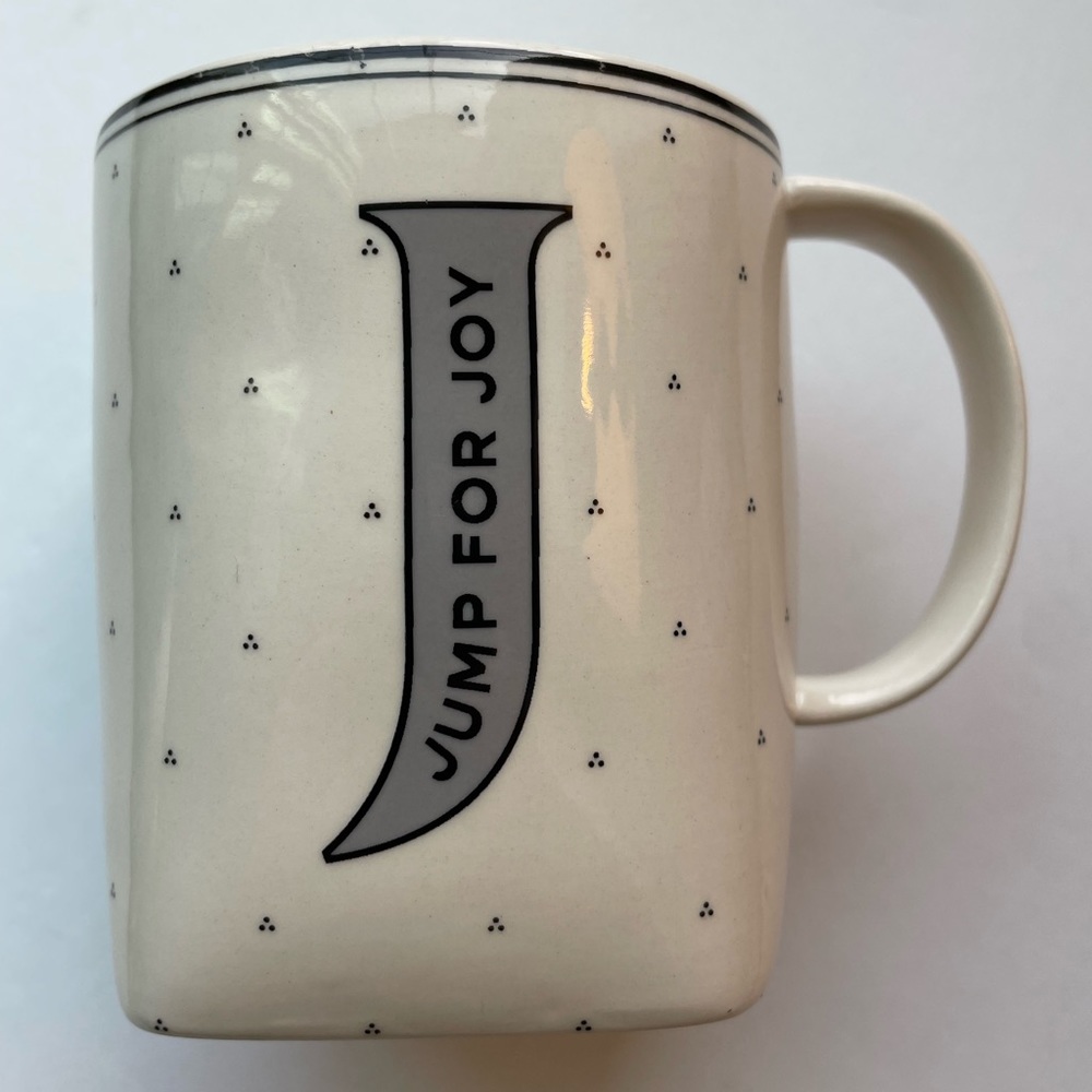 Anthropologie Jump for Joy coffee mug.